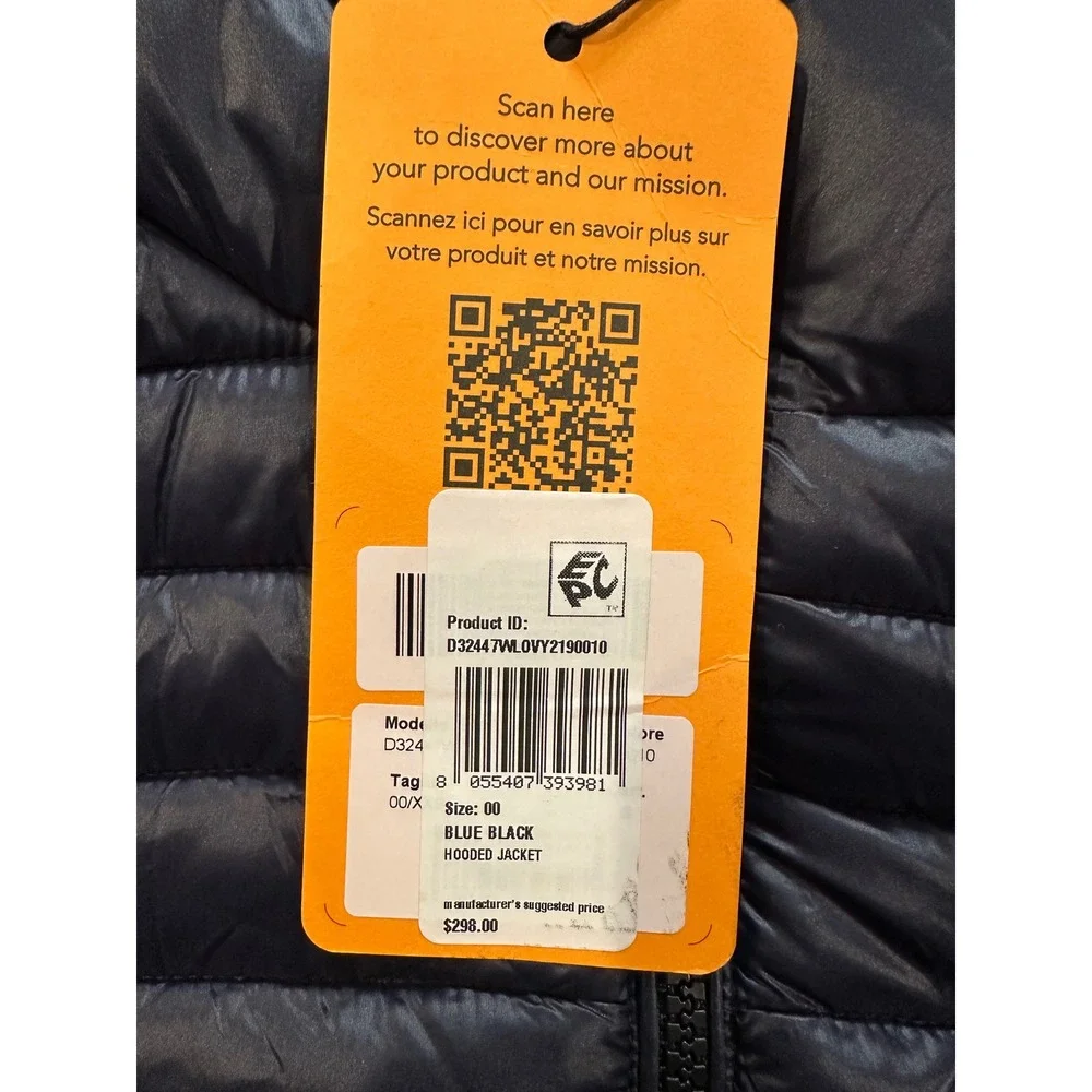 Save the Duck Hooded Puffer Jacket Blue Black